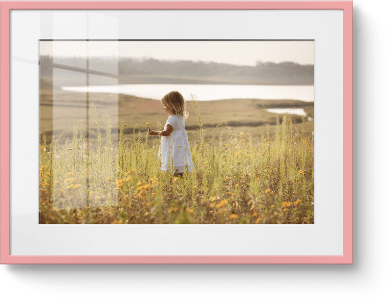 Photo in light pink frame